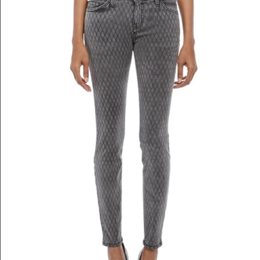 Current/Elliott The Ankle Skinny Fishnet Jeans